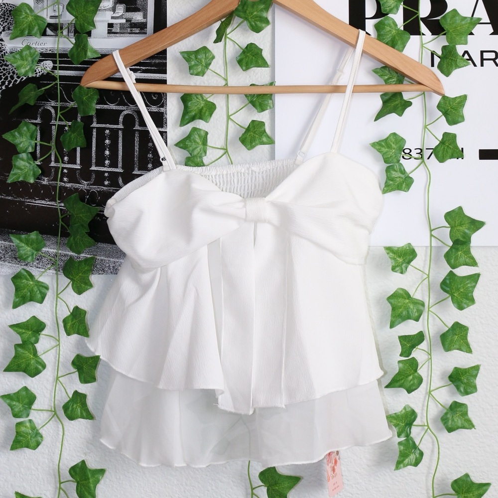 SHIEN Flowy White Top, Size Small